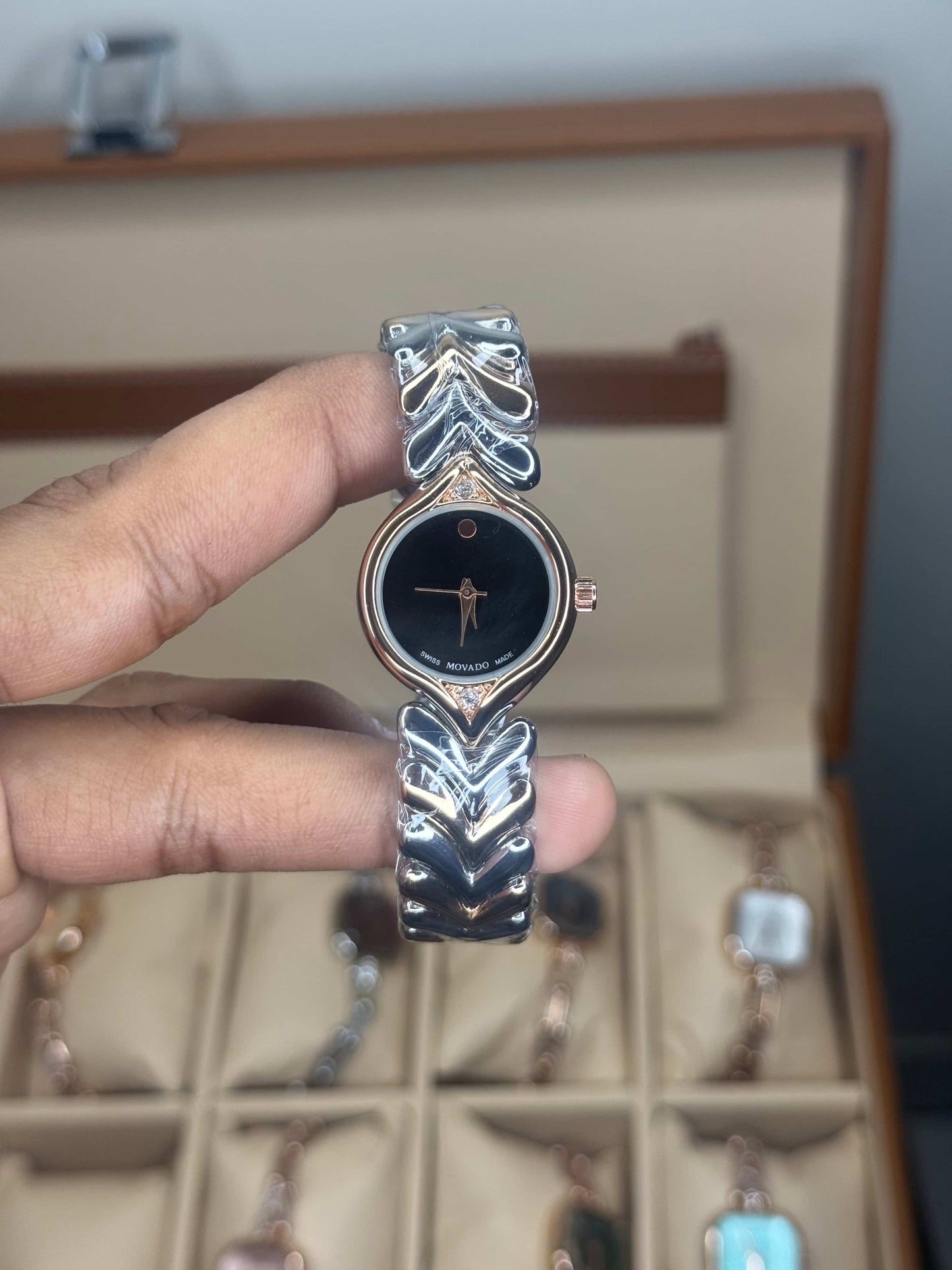 Movado Dual Tone Black Dial Premium Watch