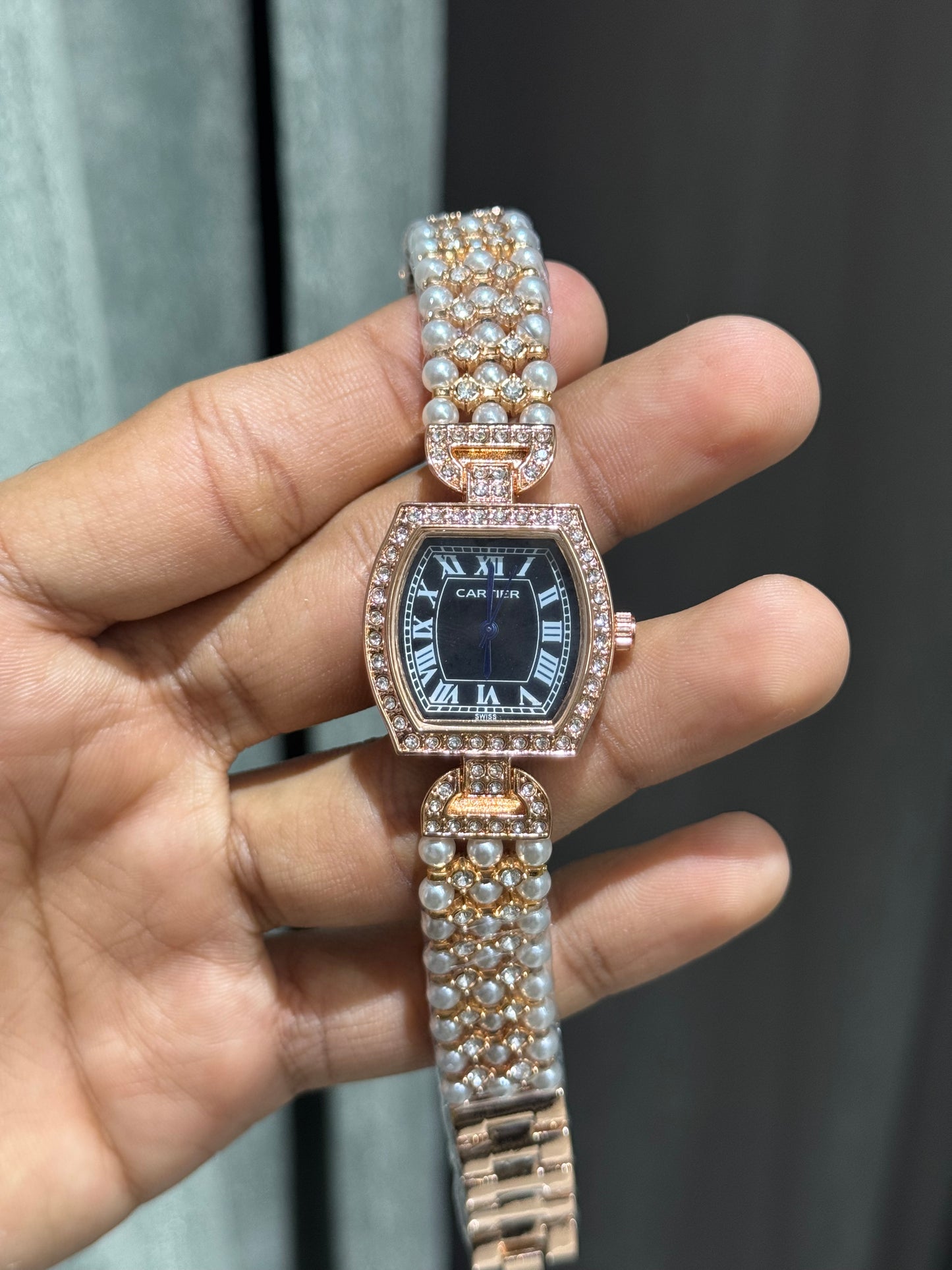 Cartie r Pearls Copper Black Premium Ladies Watch