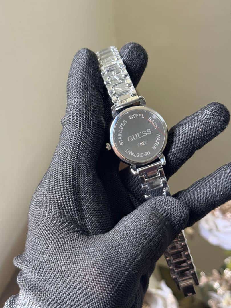 Gues s Floral Silver Ladies Premium Watch
