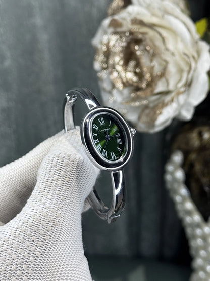 Cartie r Bangle Silver Green Premium Watch
