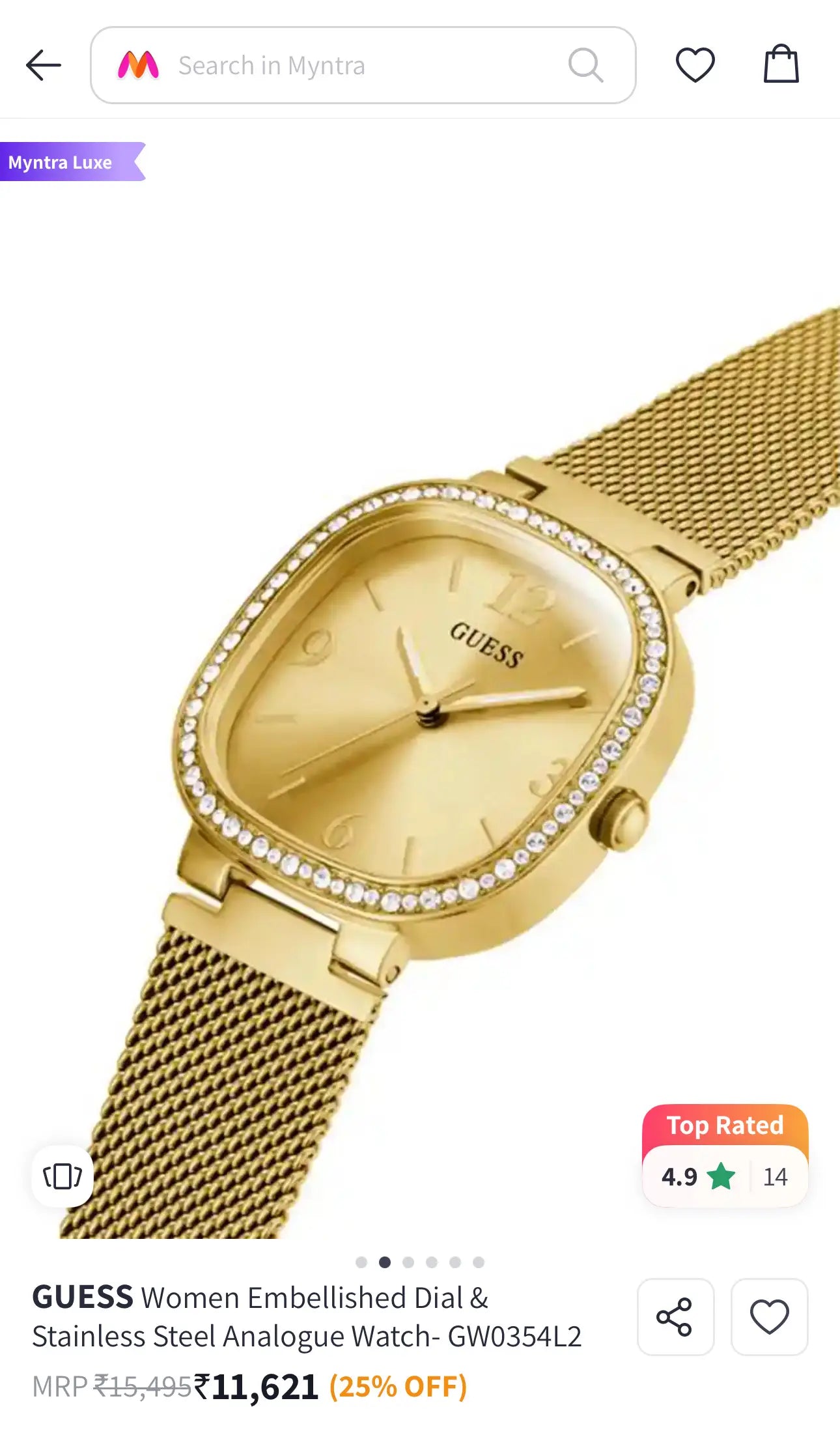 Gues s Tapestry All Gold Premium Analog Watch