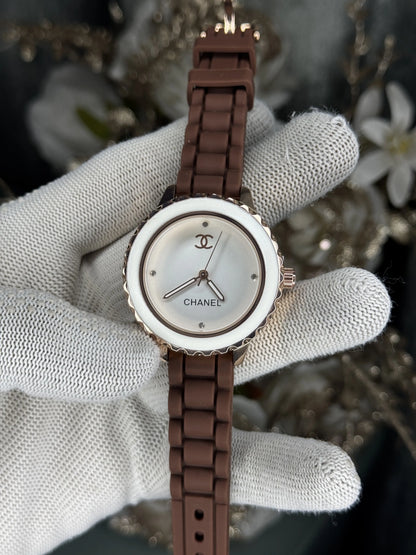 Chane l Paris Brown White Premium Ladies Watch