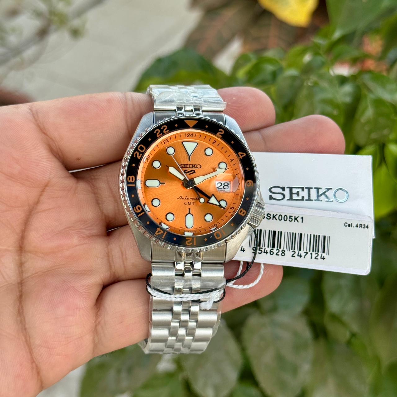 SEIKO SPORTS 5 GMT ORANGE AUTHENTIC STORE QUALITY