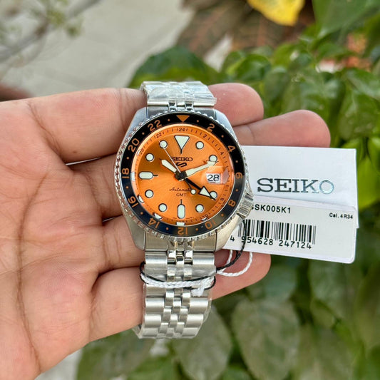 SEIKO SPORTS 5 GMT ORANGE AUTHENTIC STORE QUALITY