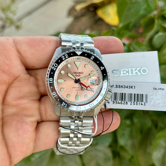 SEIKO SPORTS 5 GMT ASIA LIMITED SALMON DIAL AUTHENTIC STORE QUALITY