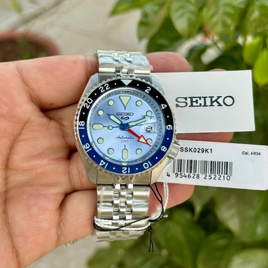 SEIKO SPORTS 5 GMT SKY BLUE AUTHENTIC STORE QUALITY