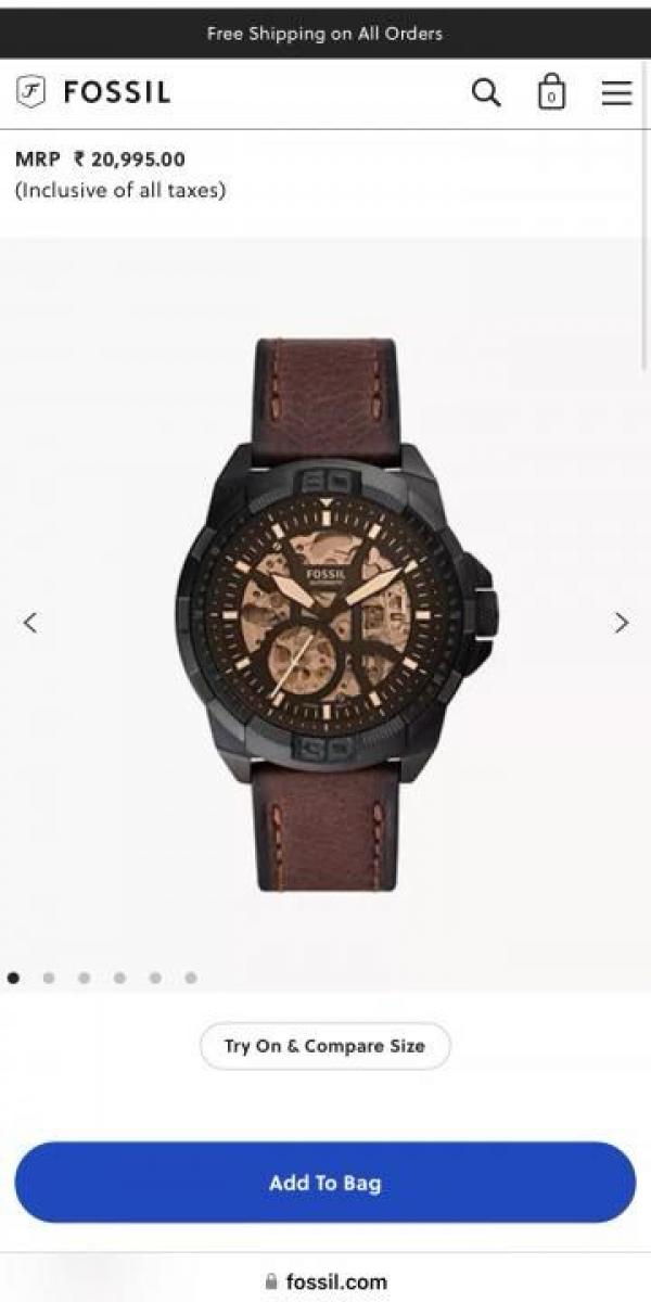 FOSSI-L BRONSON AUTOMATIC LEATHER WATCH