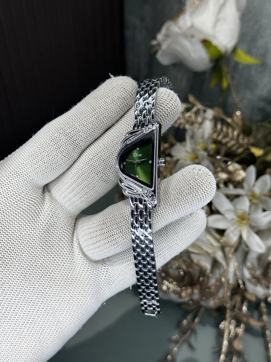 Dio r Silver Green Diamond Premium Watch