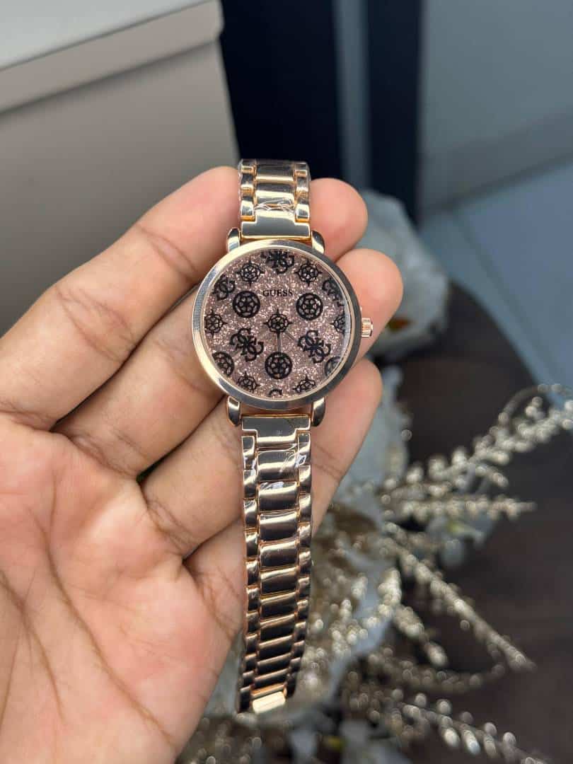 Gues s Sparkle Floral Copper Ladies Premium Watch