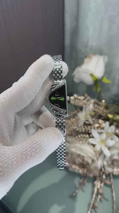 Dio r Silver Green Diamond Premium Watch