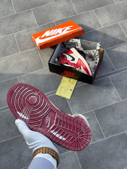 NIK_E AIR JORDAN RETRO 1 HIGH LOST & FOUND WITH OG BOX YELLOW BILL BUTTER PAPER