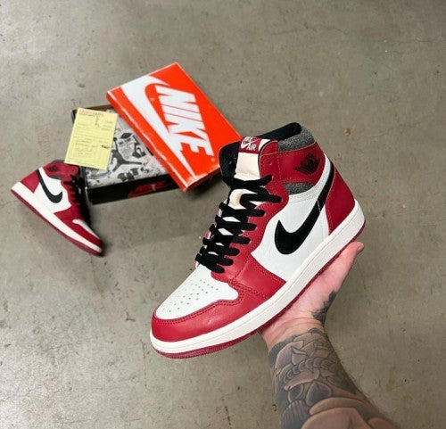 NIK_E AIR JORDAN RETRO 1 HIGH LOST & FOUND WITH OG BOX YELLOW BILL BUTTER PAPER